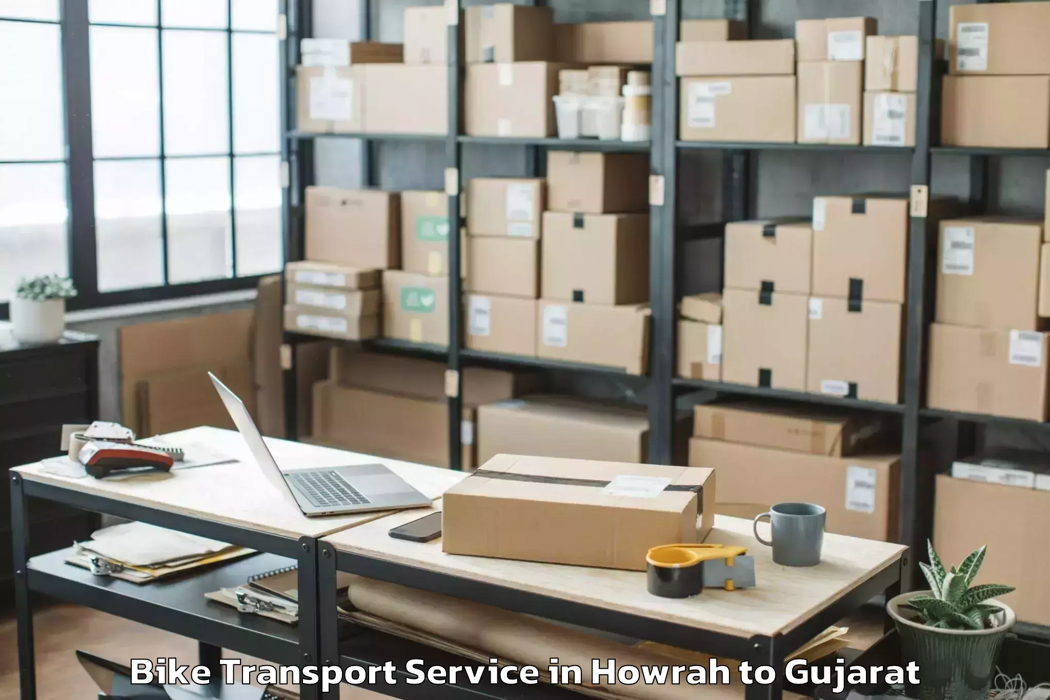 Efficient Howrah to Saurashtra University Rajkot Bike Transport